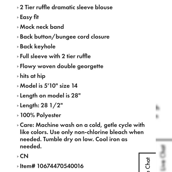 Eloquii Dramatic Sleeve Black/White Poka Dots Top Size 16 - Picture 5 of 5